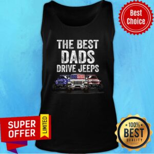 Alternative view of The Best Dads Drive Jeeps American Flag Shirt