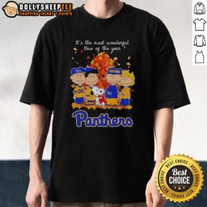 Nice Snoopy And Friends Pitt Panthers It's The Most Wonderful Time Of The Year Autumn T-Shirt