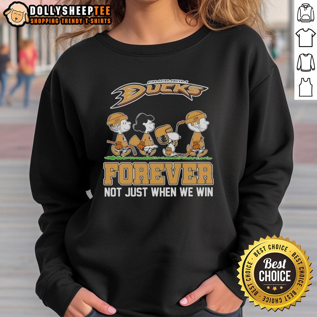 Original Peanuts X Anaheim Ducks Abbey Road Forever Not Just When We Win T-Shirt - Image 5