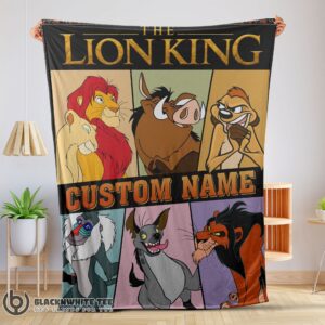 Happy Cute Good Disney Cartoon The Lion King With All Friends Blanket Fleece Customized Blanket