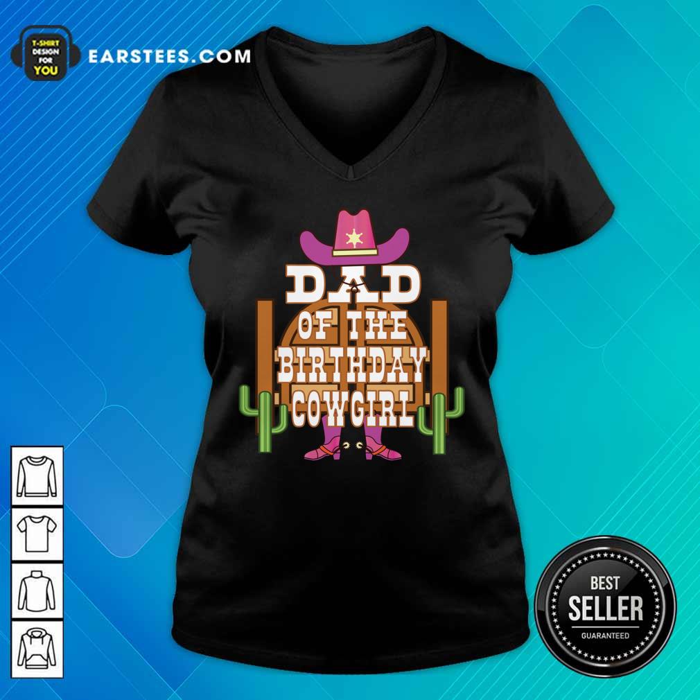 Dad Of The Birthday Cowgirl Kids Rodeo Party Shirt - Image 5