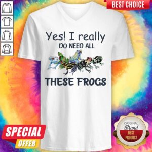 Alternative view of Original Yes I Really Do Need All These Frogs Colorful Frog Shirt