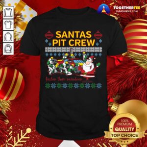 Great Santa's Pit Crew Race Car Ugly Christmas T-Shirt