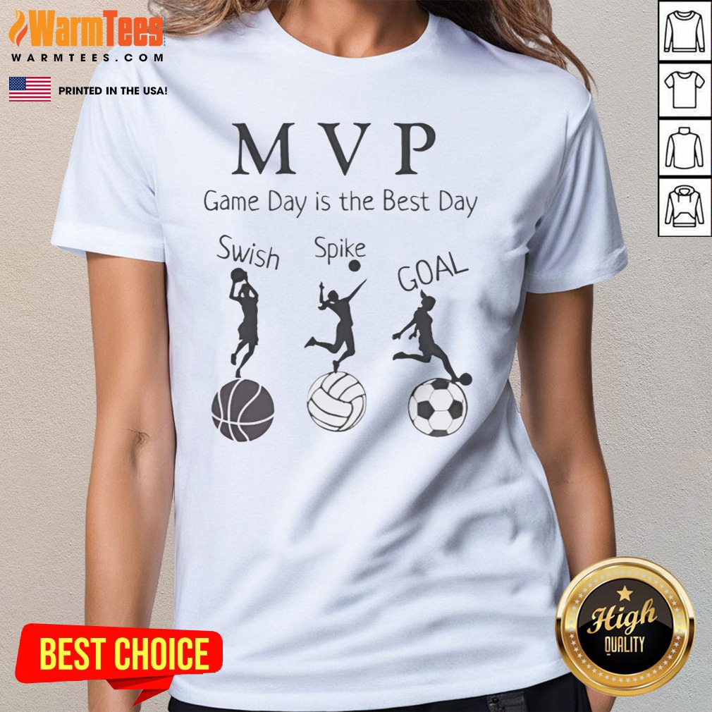 Pretty MVP Game Day Is The Best Day Swish Spike Coal Shirt - Image 3