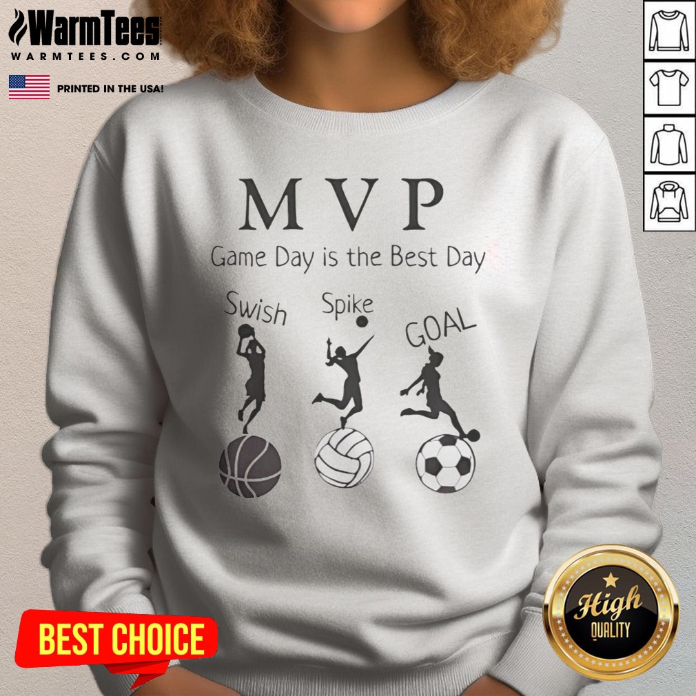Pretty MVP Game Day Is The Best Day Swish Spike Coal Shirt - Image 4