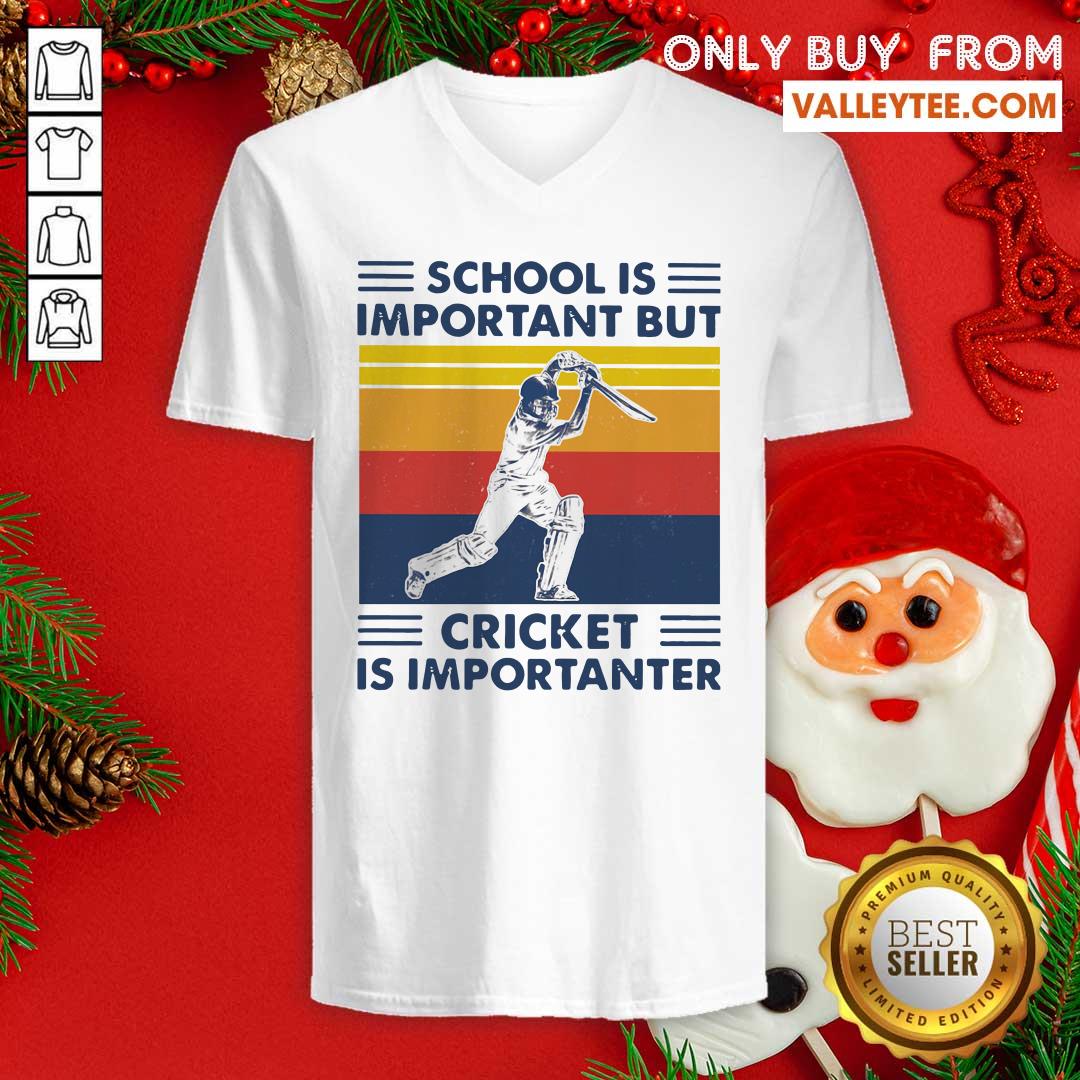 Happy School Is Important But Cricket Is Importanter Vintage Shirt - Image 4