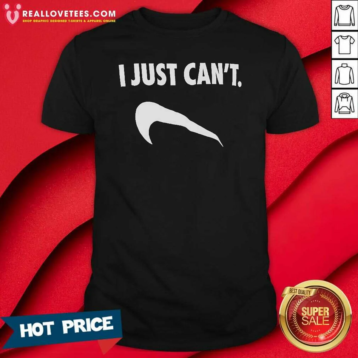 Funny I Just Can'T Slogan Phrase Typography Shirt