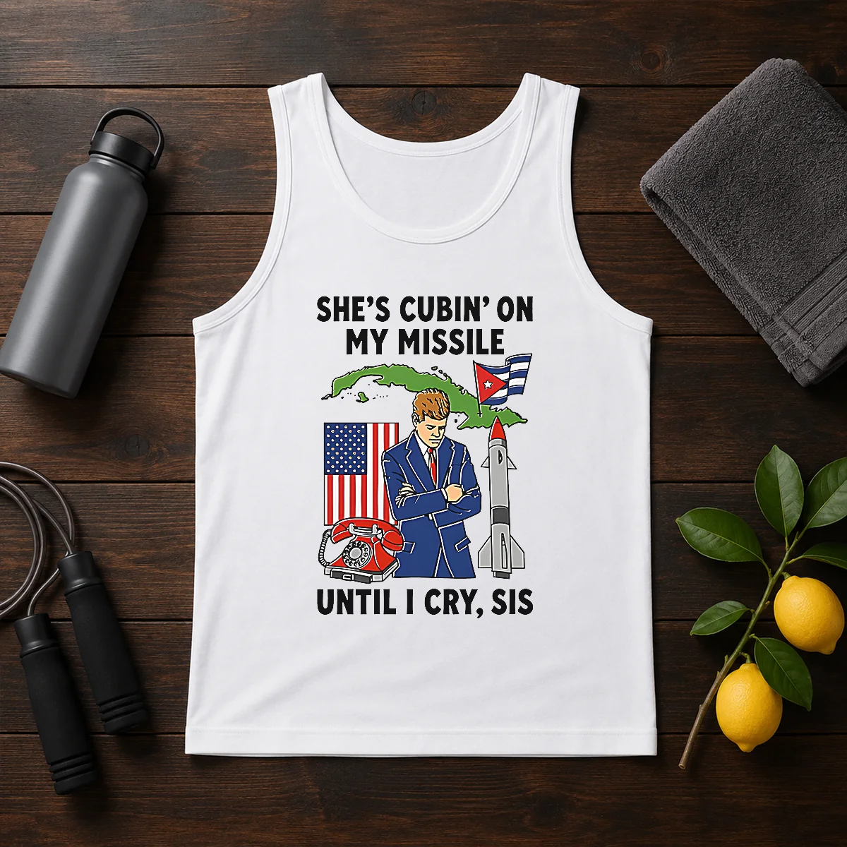 Nice She'S Cubin' On My Missile Until I Cry Sis John F Kennedy Shirt - Image 3