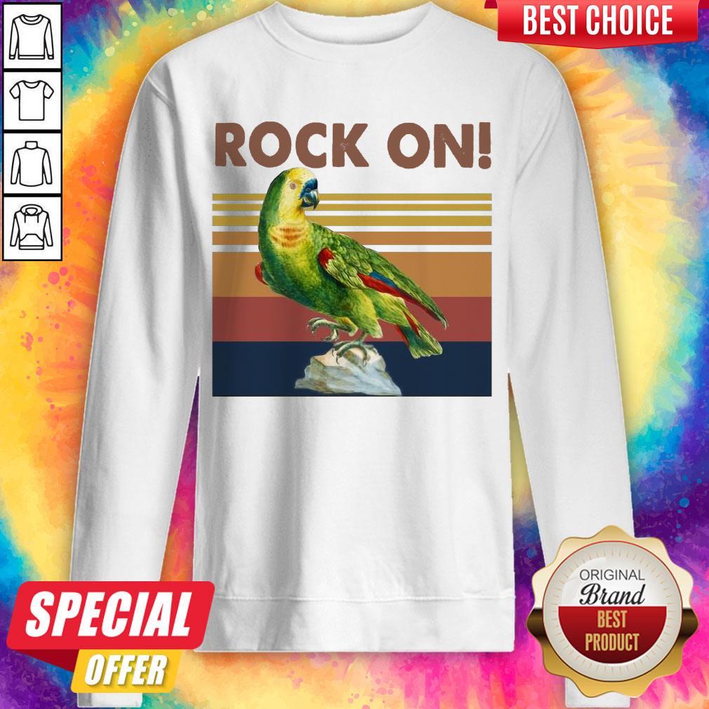 Official Parrot Rock On Vintage Shirt - Image 5