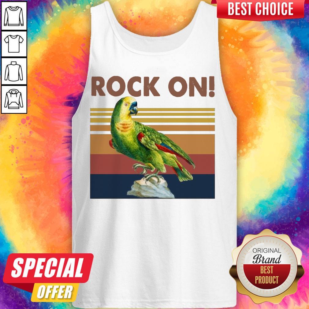 Official Parrot Rock On Vintage Shirt - Image 3