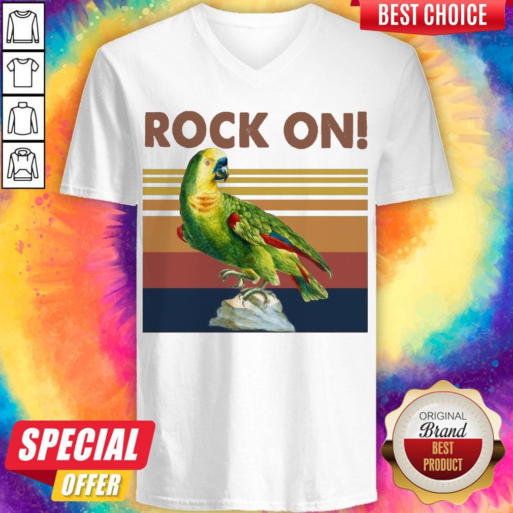 Official Parrot Rock On Vintage Shirt - Image 4