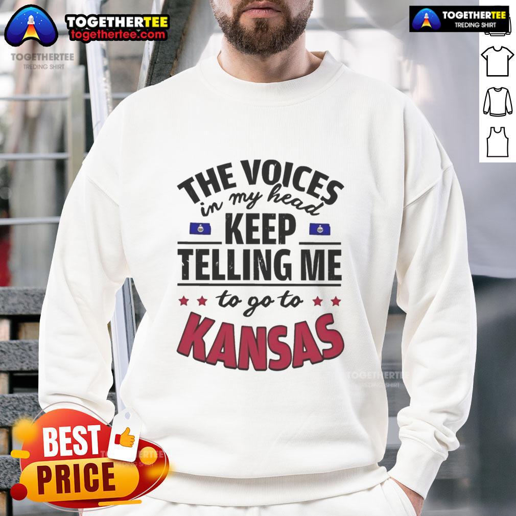 Official The Voices In My Head Keep Telling Me To Go To Kansas T-Shirt - Image 5
