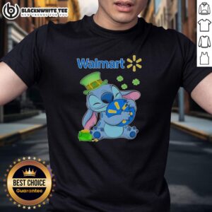Original Stitch With St Patricks Hug Walmart Logo T-Shirt