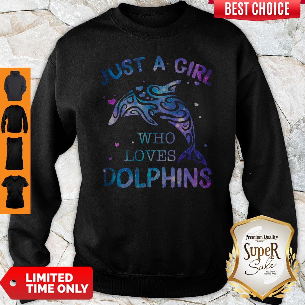 Awesome Just A Girl Who Loves Dolphins Shirt - Image 4