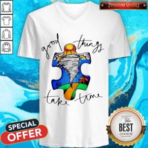 Alternative view of Official Autism Good Things Take Time Shirt