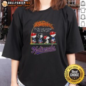 Awesome Washington Nationals X Peanuts Snoopy And Friends Autumn It's The Most Wonderful Time T-Shirt