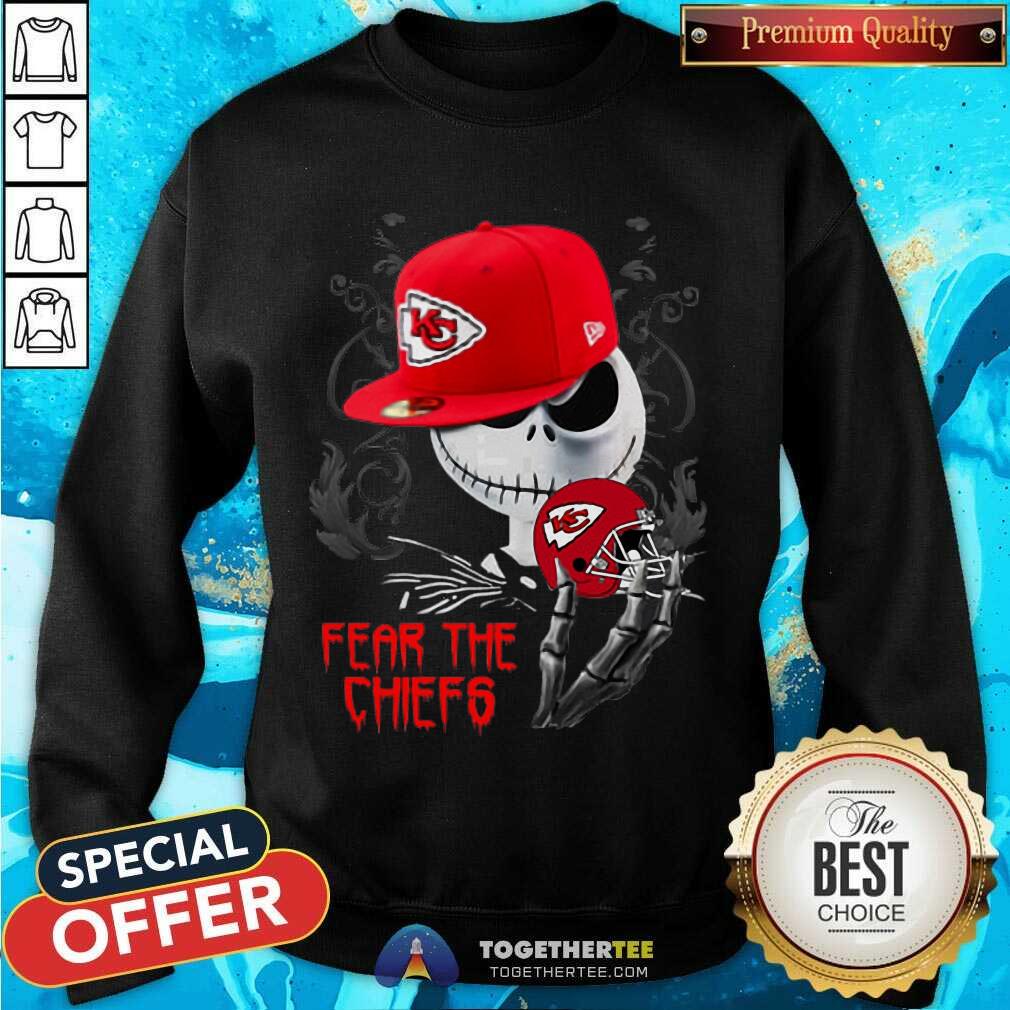 Cute Jack Skellington Fear The Kansas City Chiefs Shirt - Image 4