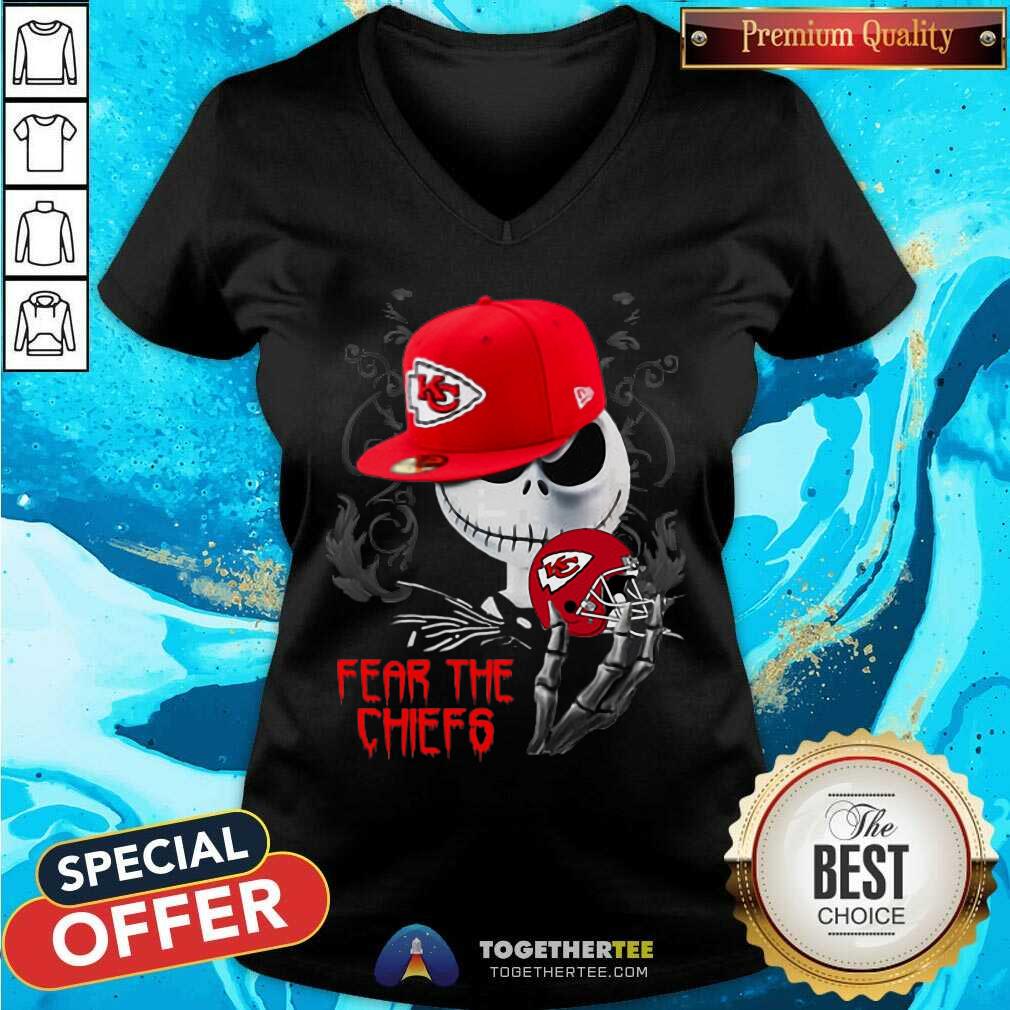 Cute Jack Skellington Fear The Kansas City Chiefs Shirt - Image 2