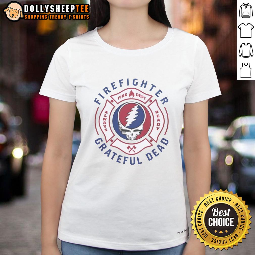 Awesome Firefighter Grateful Dead Steal Your Face Skull Logo T-Shirt - Image 3