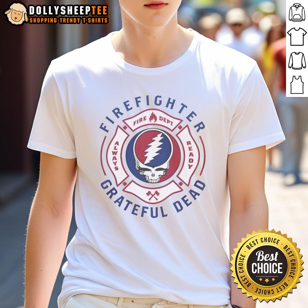 Awesome Firefighter Grateful Dead Steal Your Face Skull Logo T-Shirt
