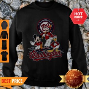 Alternative view of Perfect Washington Nationals Mickey Donald And Goofy Baseball Shirt