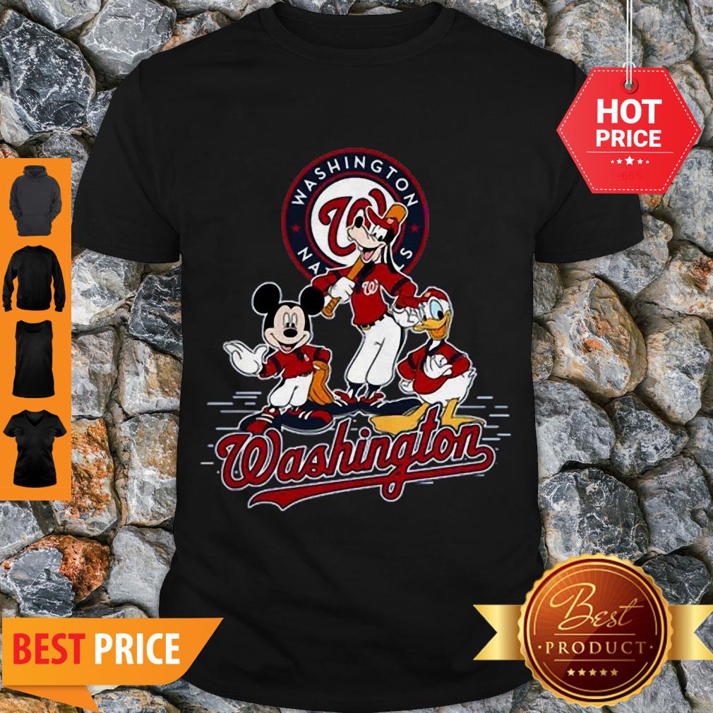 Perfect Washington Nationals Mickey Donald And Goofy Baseball Shirt