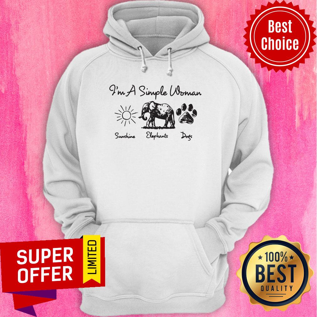 Top I Am A Simple Woman Sunshine Elephant Dog's Paw Shirt - Image 2