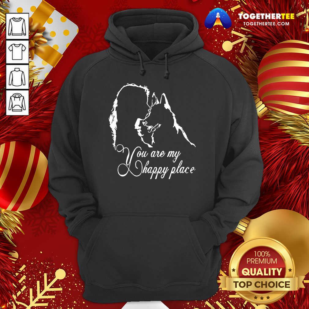 Cute Girl Kiss German Shepherd You Are My Happy Place Shirt - Image 5