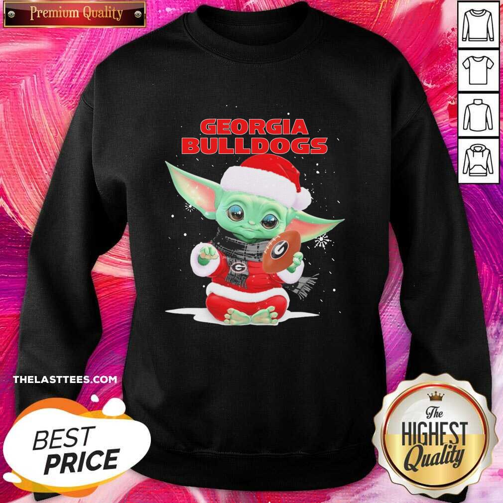 Love Baby Yoda Santa Georgia Bulldogs Christmas Shirt - Image 4