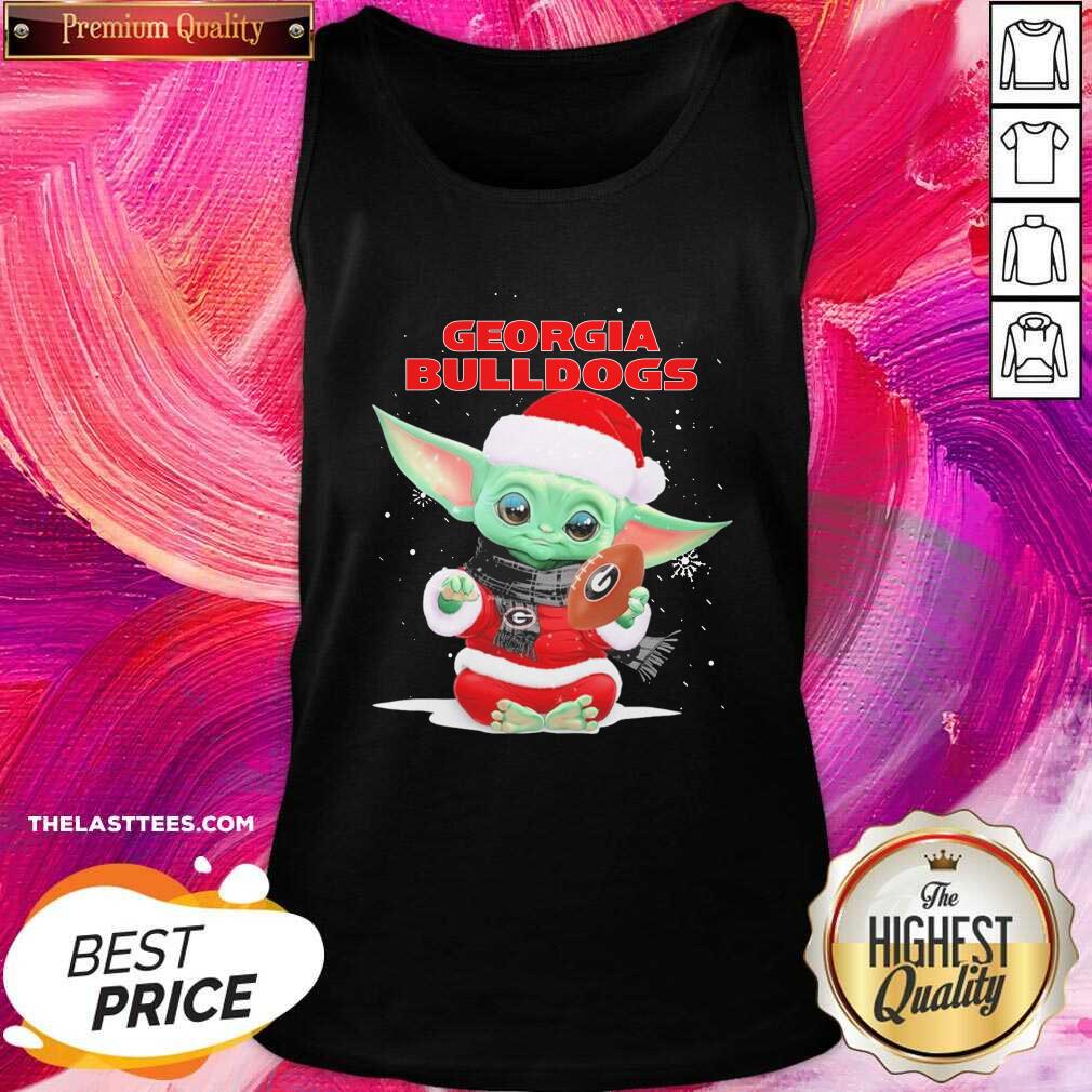 Love Baby Yoda Santa Georgia Bulldogs Christmas Shirt - Image 3