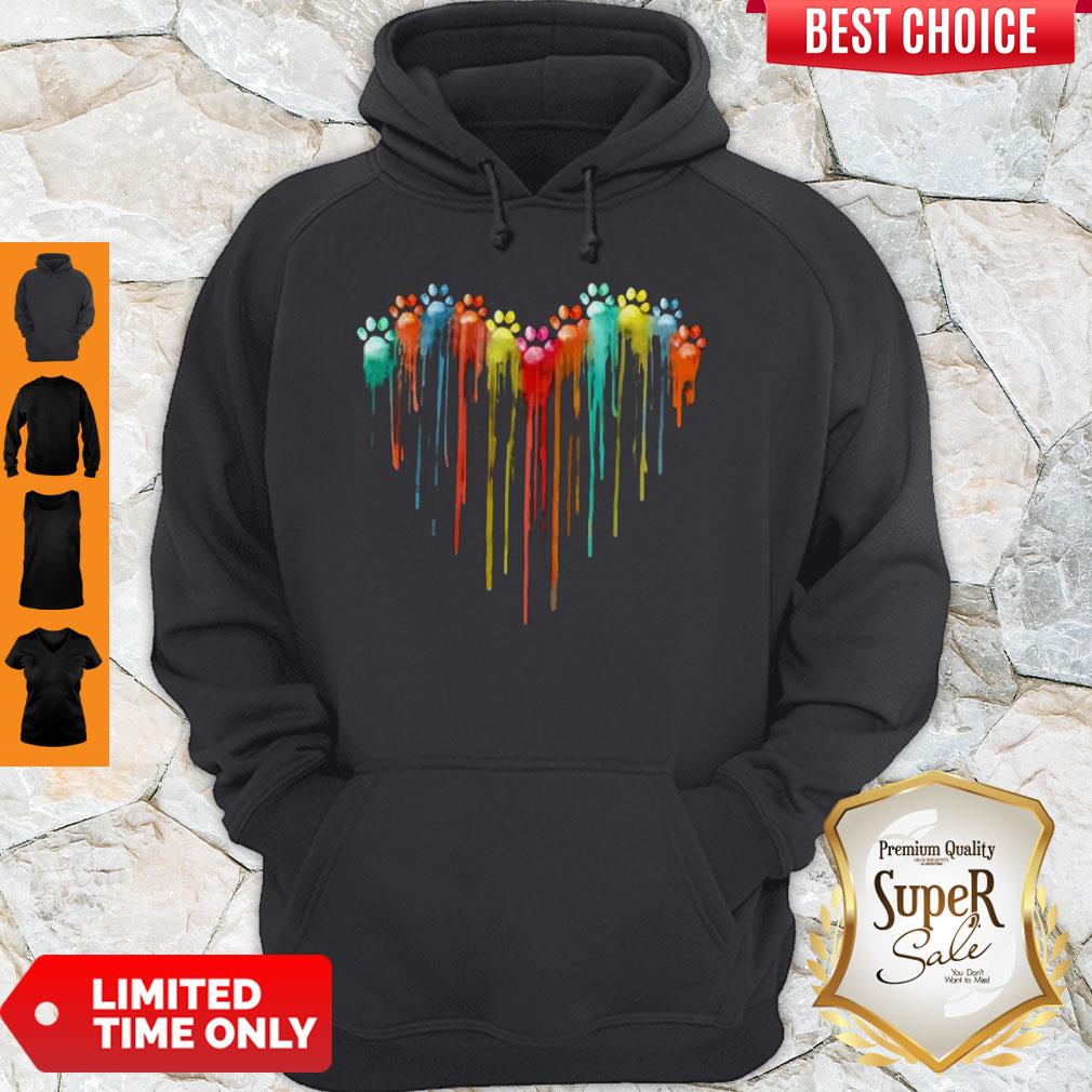 Premium Dog Foots Color Heart Shirt - Image 3