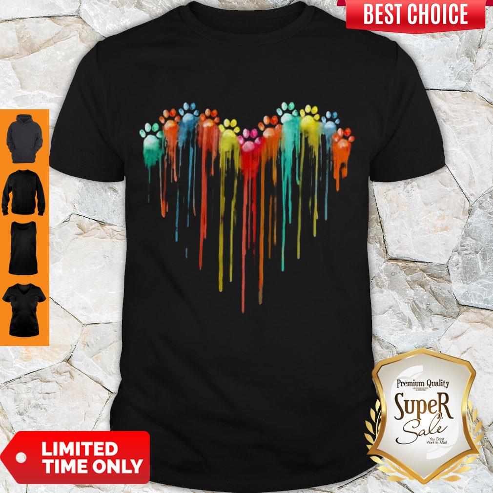 Premium Dog Foots Color Heart Shirt