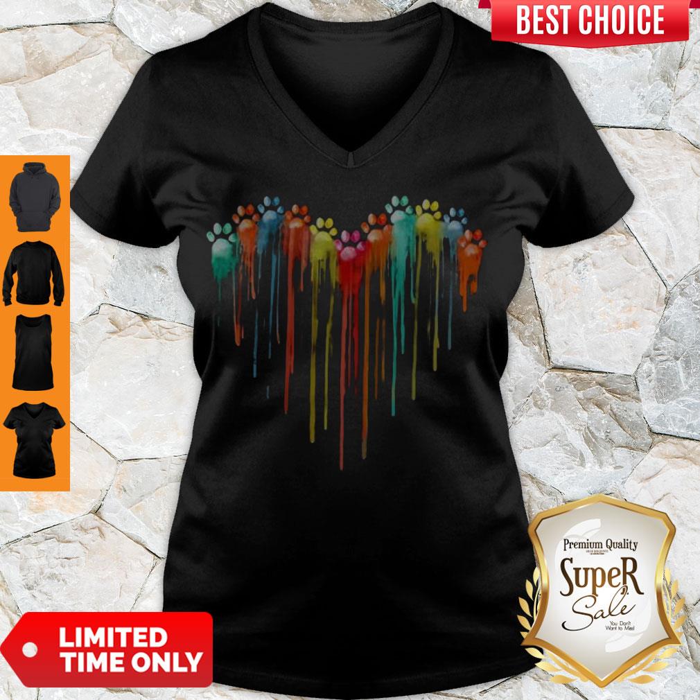 Premium Dog Foots Color Heart Shirt - Image 4