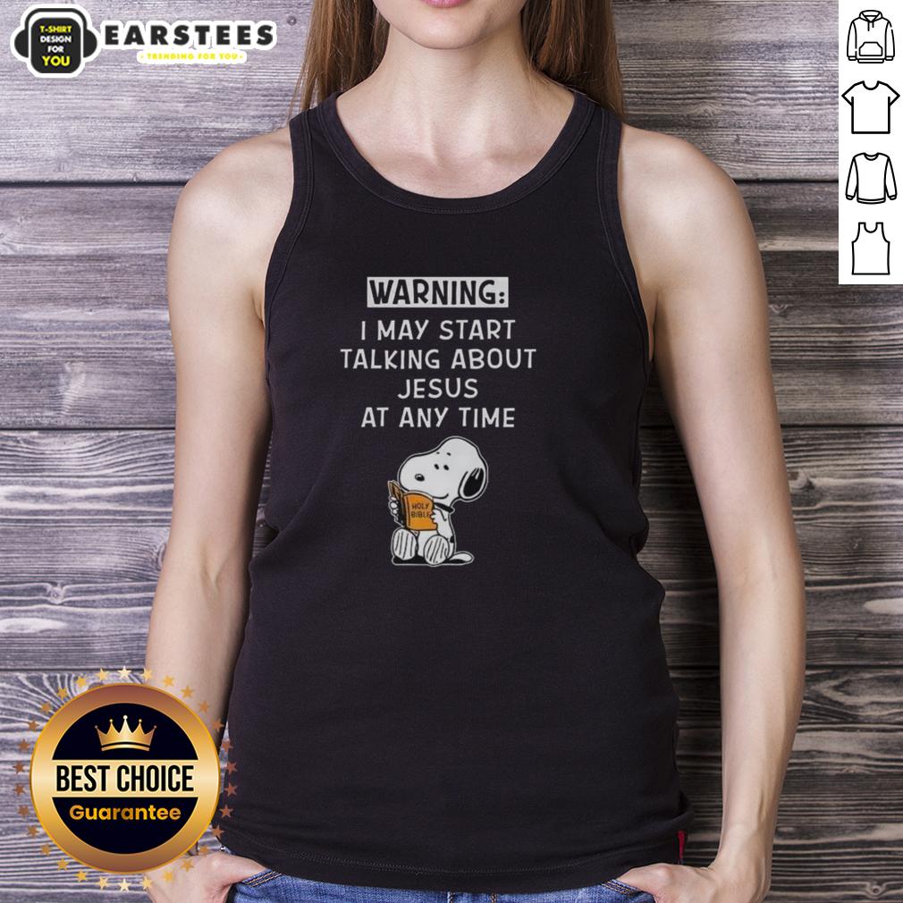 Premium Snoopy May Start Talking About Jesus At Any Time T-Shirt - Image 4