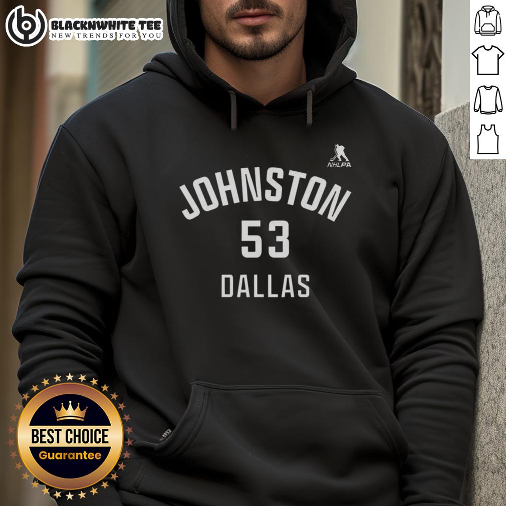 Happy Wyatt Johnston Dallas Stars Ice Hockey Name And Number 53 T-Shirt - Image 2