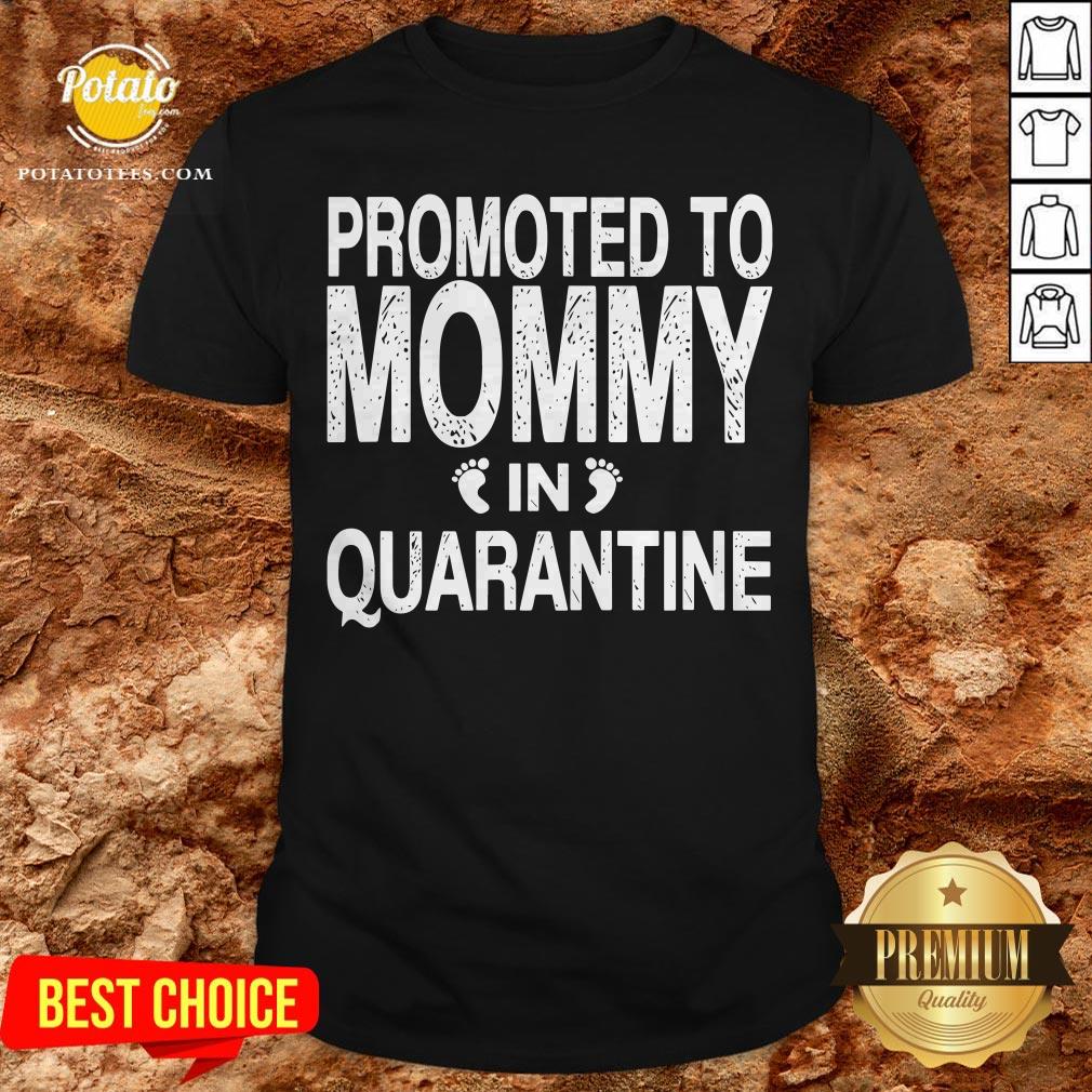 Promoted To Mommy In Quarantine Pregnancy Announcemet Shirt
