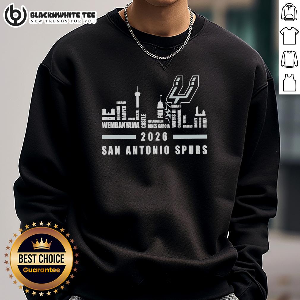 Original San Antonio Spurs NBA 2026 Name Player City Skyline T-Shirt - Image 5
