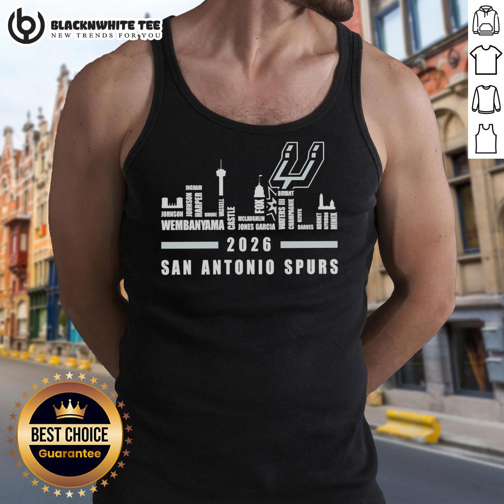 Original San Antonio Spurs NBA 2026 Name Player City Skyline T-Shirt - Image 4