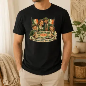 Premium August Holiday Ireland Family Celebration Retro Distressed Shirt
