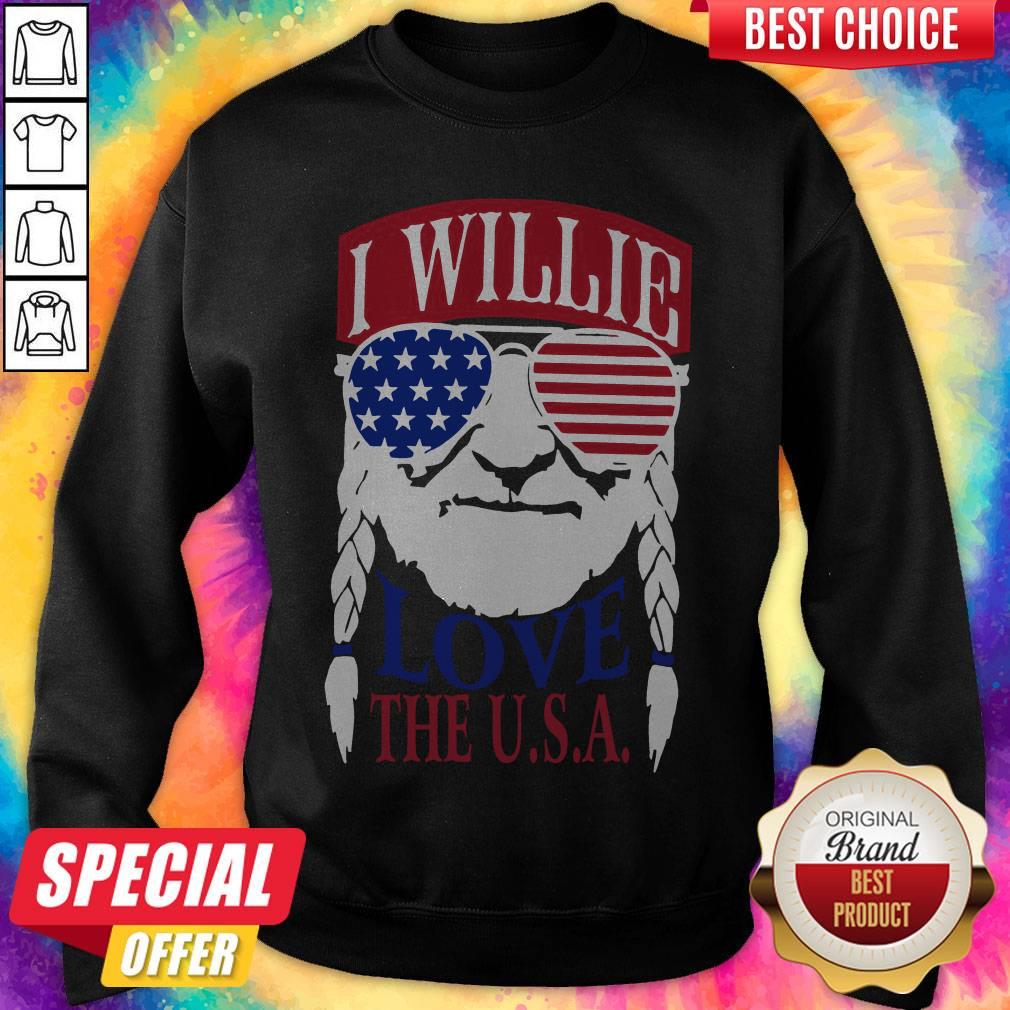 Official I Willie Love The USA Shirt - Image 5