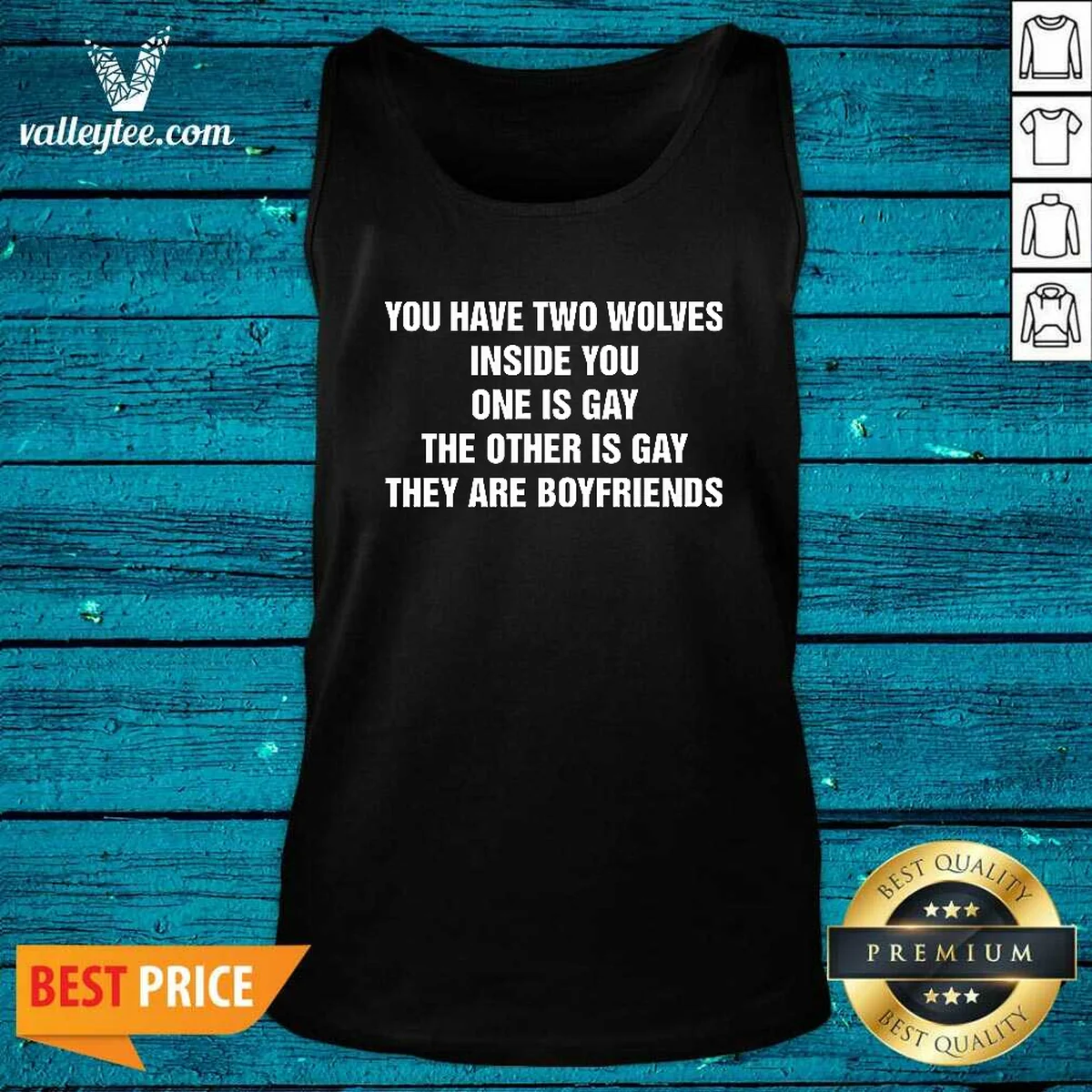 Good You Have Two Wolves Inside You. One Is Gay, The Other Is Gay, They Are Boyfriends Text Shirt - Image 4