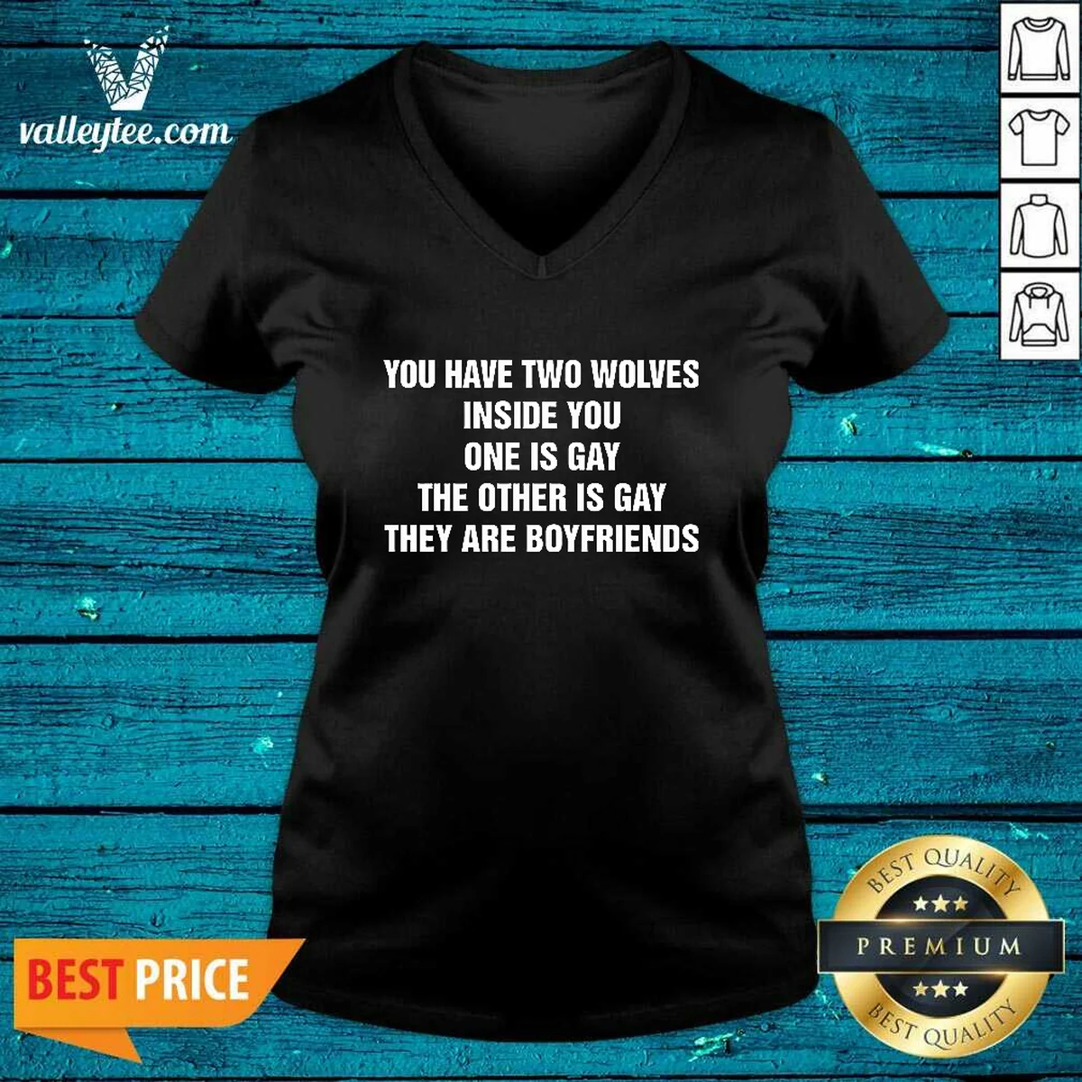 Good You Have Two Wolves Inside You. One Is Gay, The Other Is Gay, They Are Boyfriends Text Shirt - Image 5