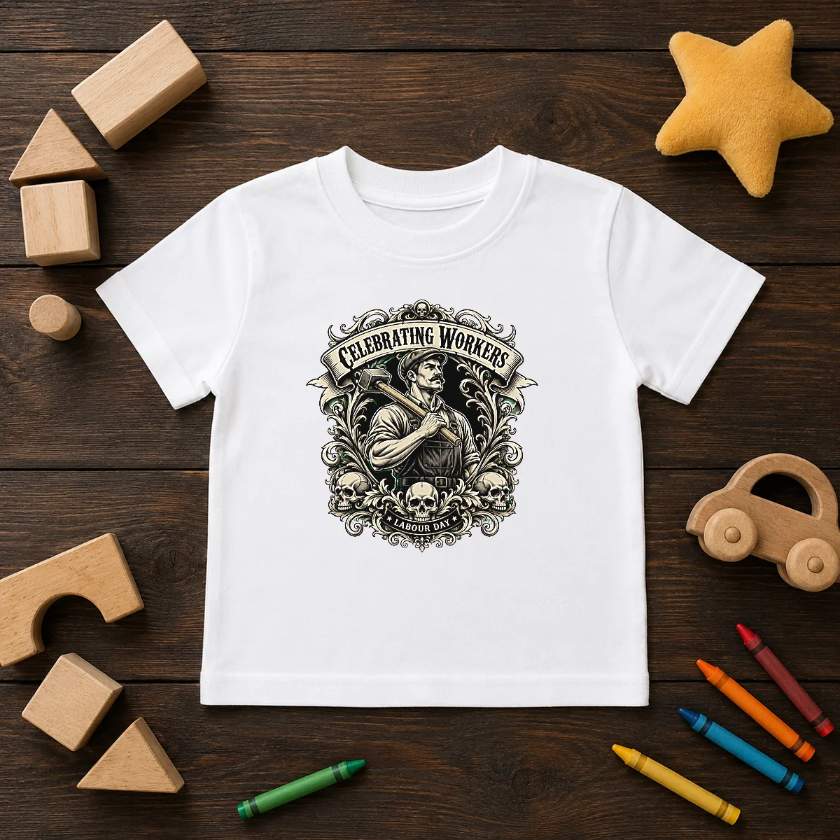 Original Labour Day Celebration Workers Gothic Tattoo Shirt - Image 9