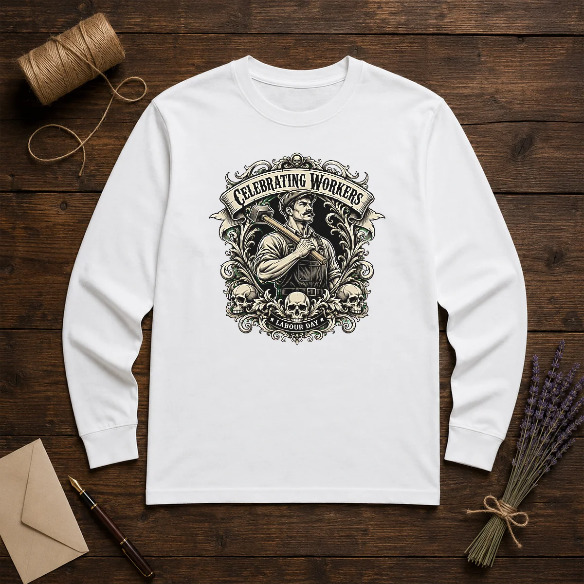 Original Labour Day Celebration Workers Gothic Tattoo Shirt - Image 5