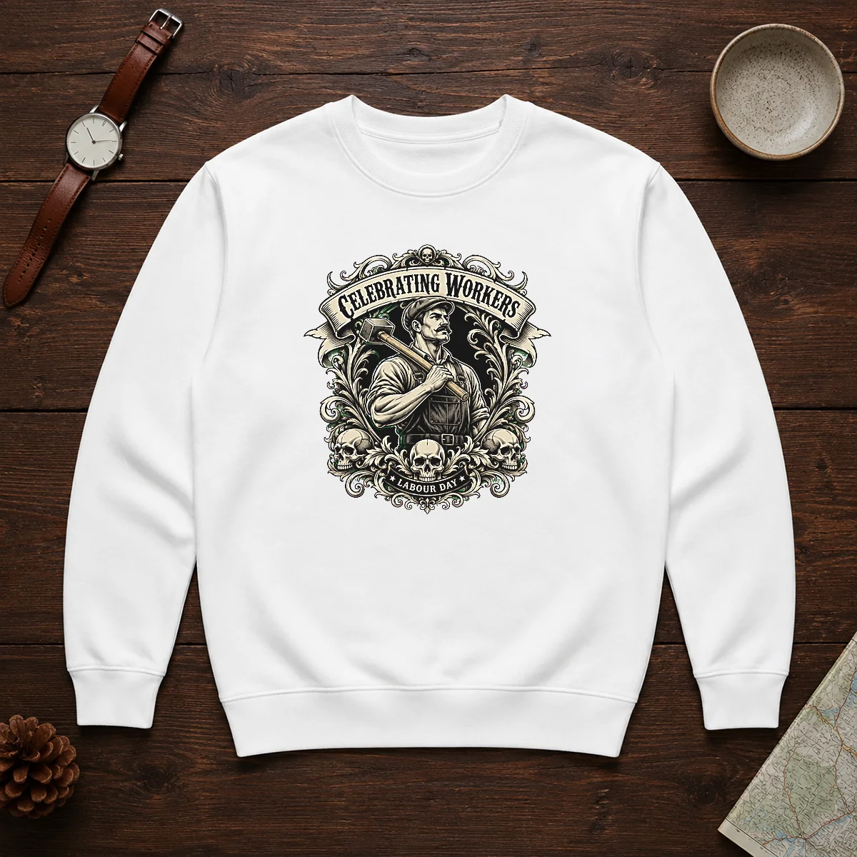 Original Labour Day Celebration Workers Gothic Tattoo Shirt - Image 7