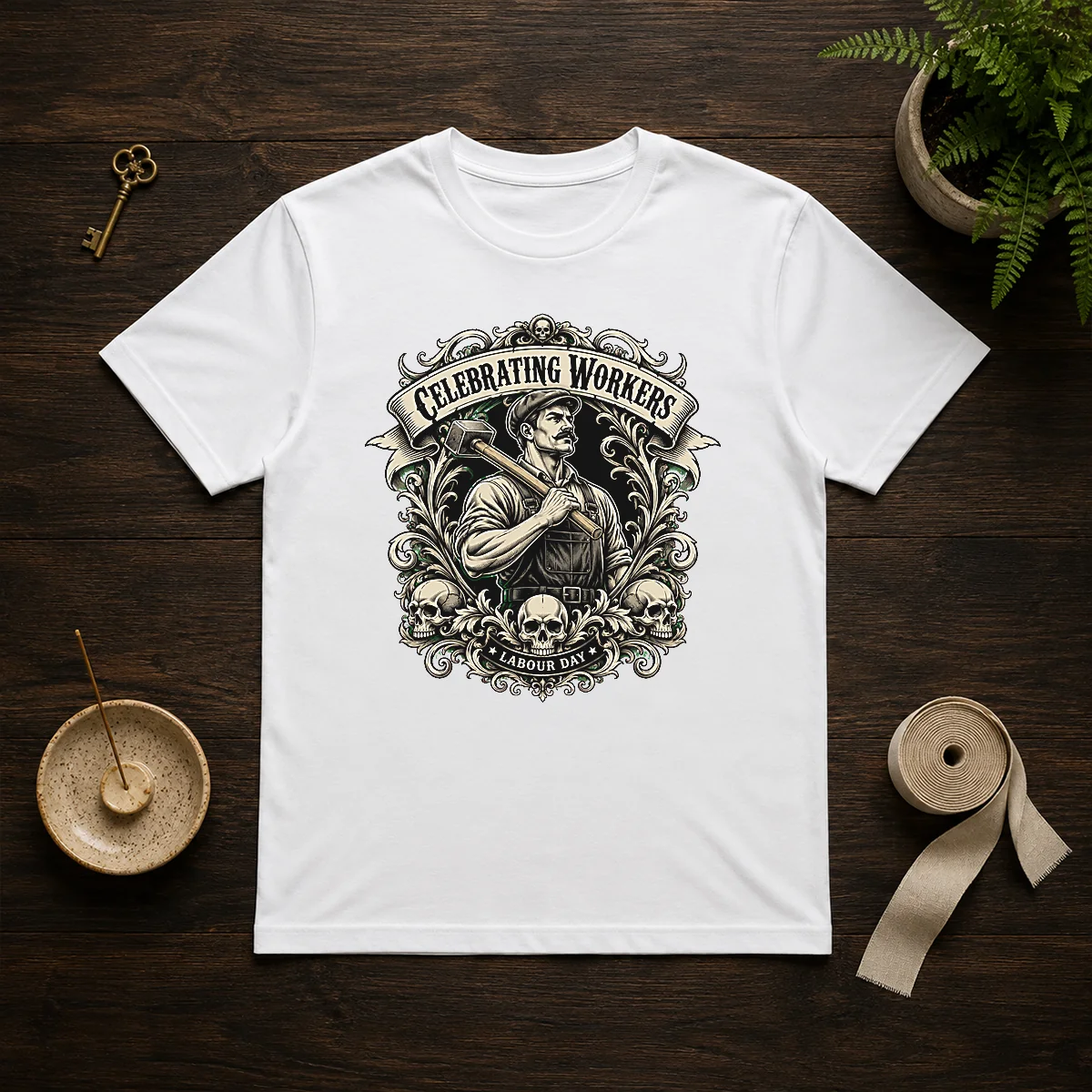 Original Labour Day Celebration Workers Gothic Tattoo Shirt