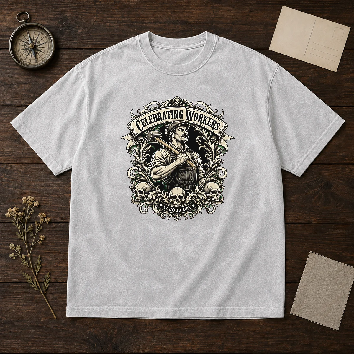Original Labour Day Celebration Workers Gothic Tattoo Shirt - Image 8