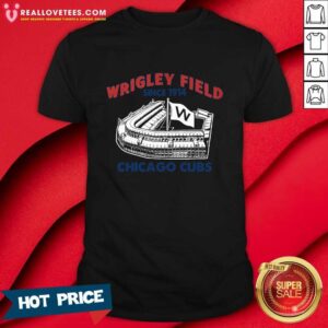 Chicago Cubs Wrigley Field Homage Stadium W Flag T-shirt