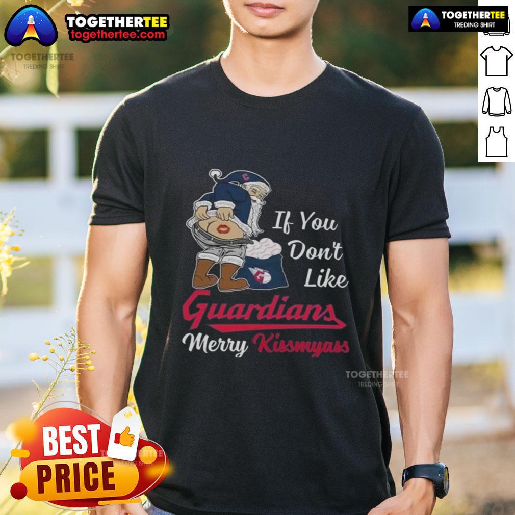 Top Santa Claus If You Dont Like Cleveland Guardians Merry Kissmyass Christmas T-Shirt