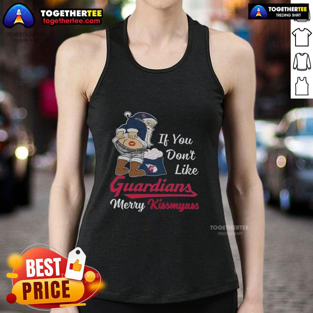 Top Santa Claus If You Dont Like Cleveland Guardians Merry Kissmyass Christmas T-Shirt - Image 4